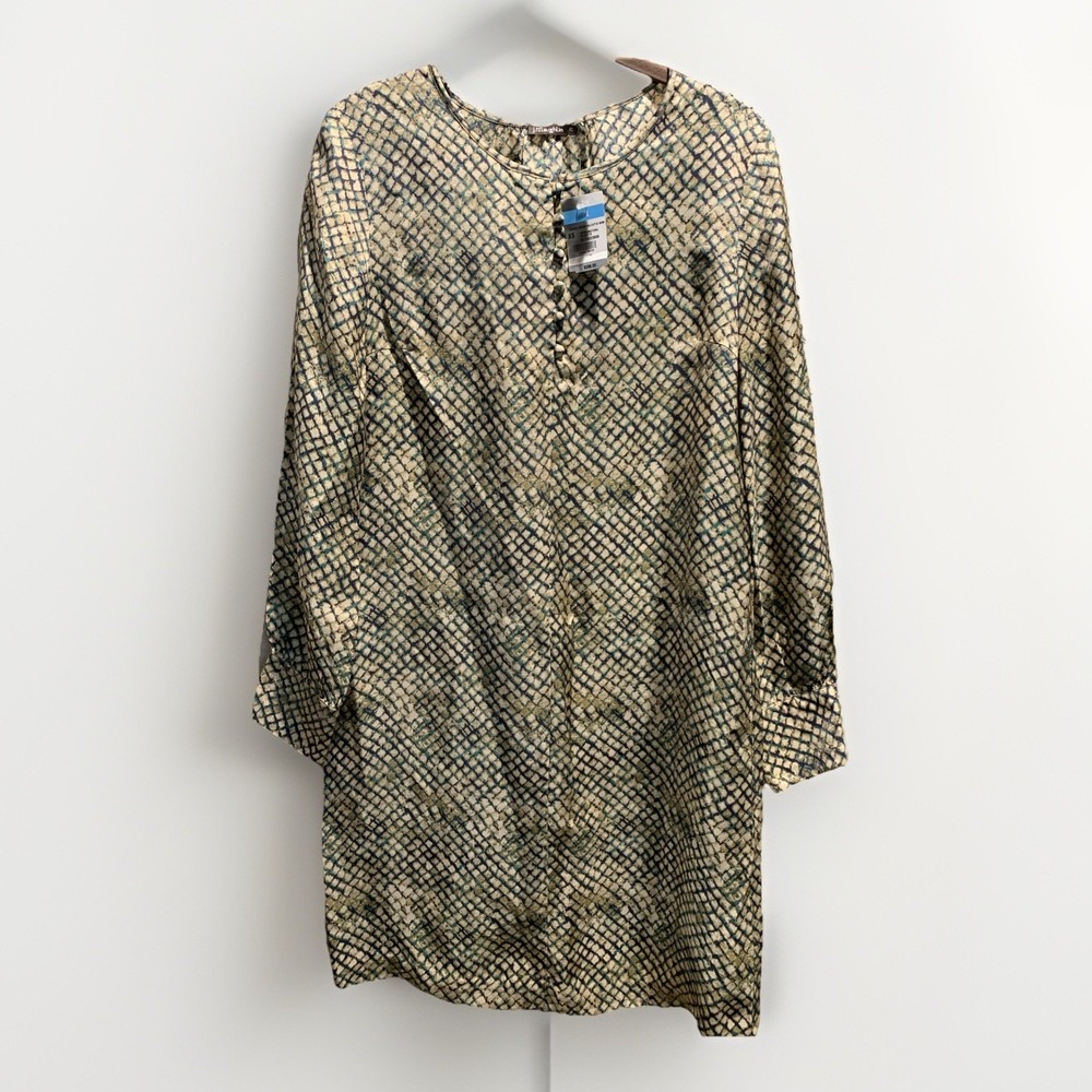 J. Mclaughlin Silk Claire Dress Green/natural Calcutta Size XS NWT Retail $298